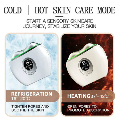 5-in-1 electric gua sha facial massager with LED, EMS and hot/cold care