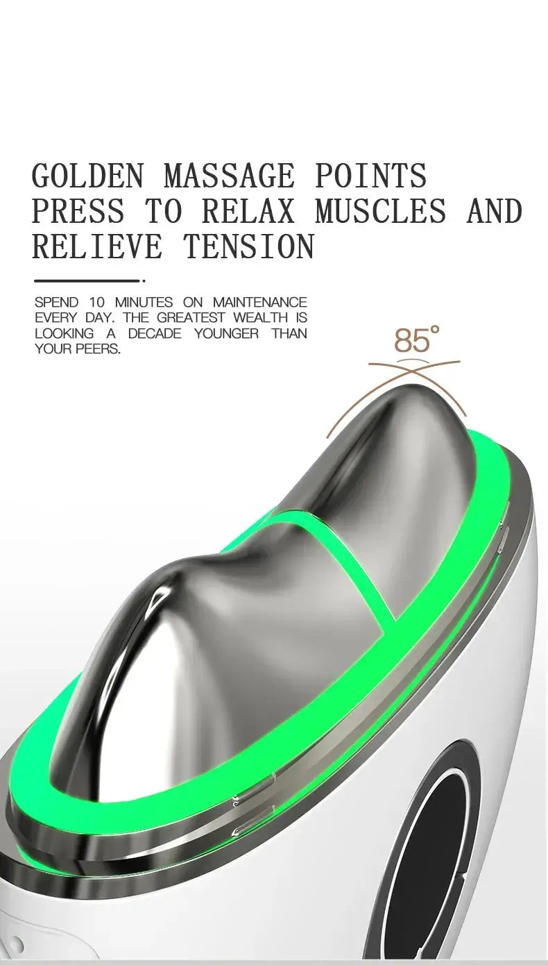 5-in-1 electric gua sha facial massager with LED, EMS and hot/cold care