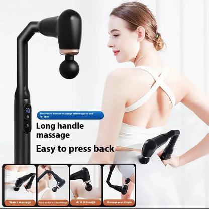 Electric Massage Gun – Curved Handle for Back & Shoulder Relief
