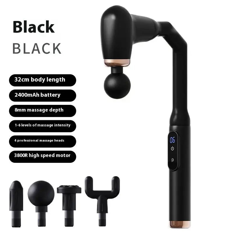 Electric Massage Gun – Curved Handle for Back & Shoulder Relief