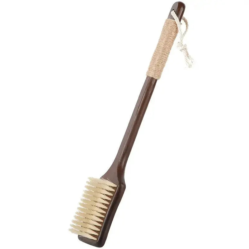 Long-Handled Bath Brush – Soft Horsehair Back Scrubber