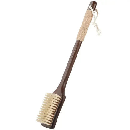 Long-Handled Bath Brush – Soft Horsehair Back Scrubber