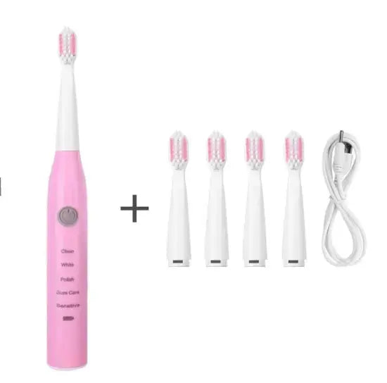Rechargeable Electric Toothbrush – Waterproof with 5 Cleaning Modes