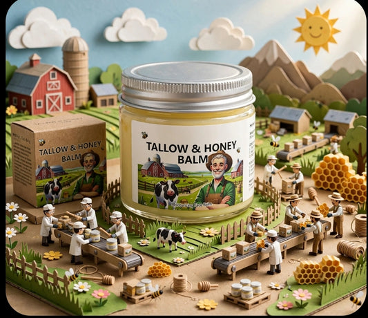 Tallow & Honey Moisturizing Face Balm, 60g Deep Hydrating Skin Barrier Repair Dry Skin Facial Cream